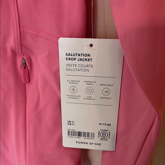 ATHLETA SALUTATION CROP JACKET NWT